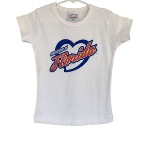 VTG Kids Lil Fan University of Florida Gators Orange Glitter T Shirt Size 3T
